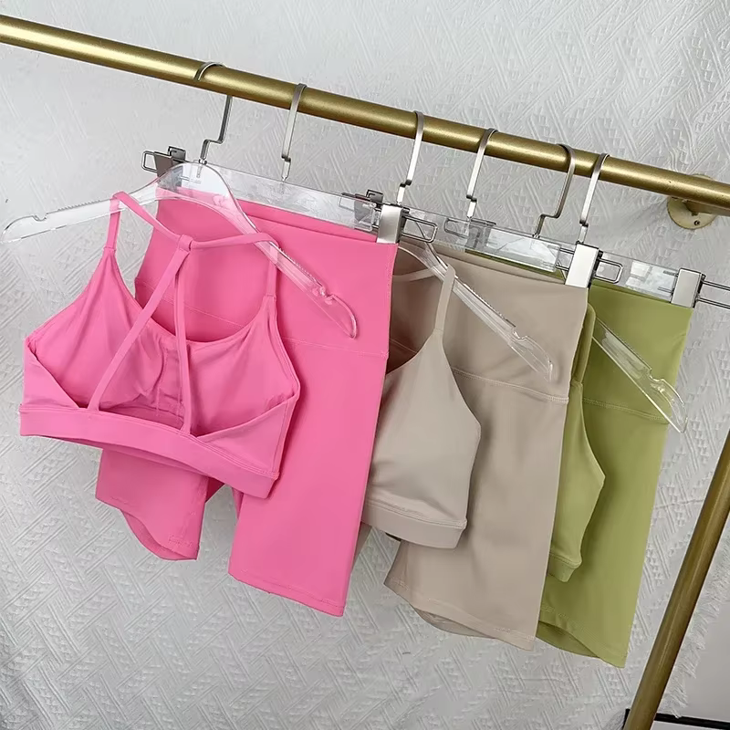 Ensemble short de Yoga 2 pièces pour femmes, survêtement, gilet de Yoga, short taille haute, séchage