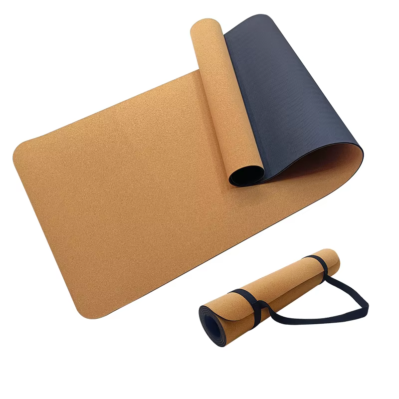 Coussinets de yoga en liège naturel pour hommes, femmes et enfants, léger, portable, sangle incluse,