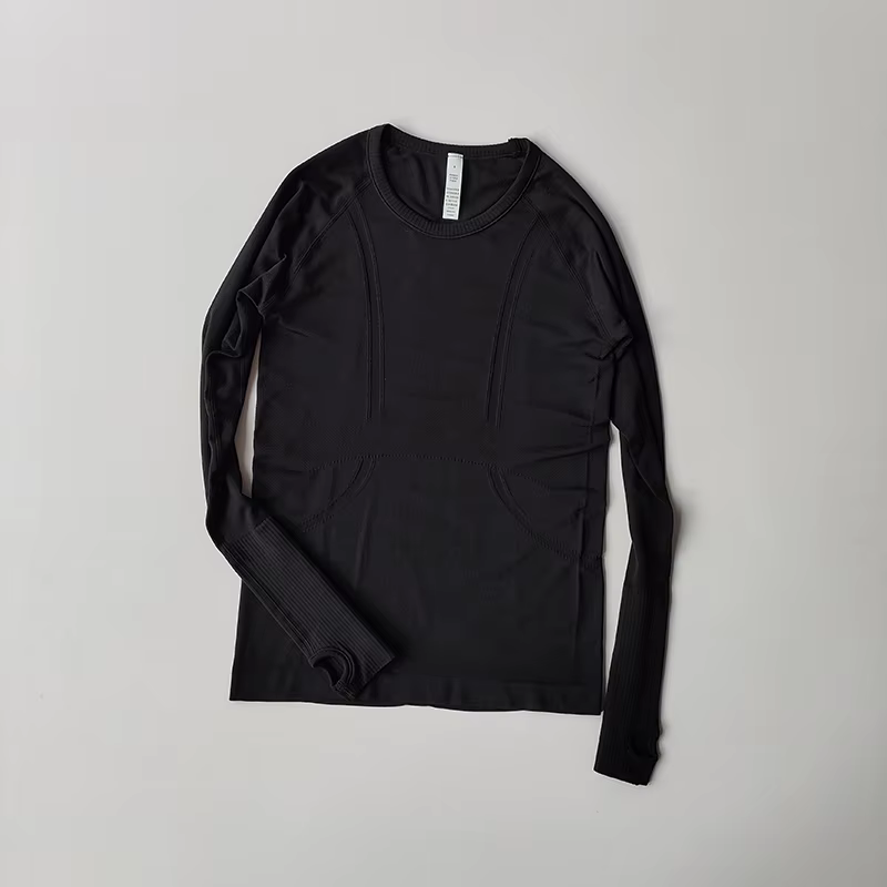 Vêtements de Yoga pour femmes, hauts de sport, col rond, sans couture, Slim, chemise de course, Fitn