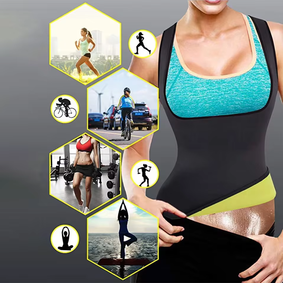 Femmes formation T-shirts Sauna hauts de sport vêtements de Fitness minceur corps sculptant gilet pe