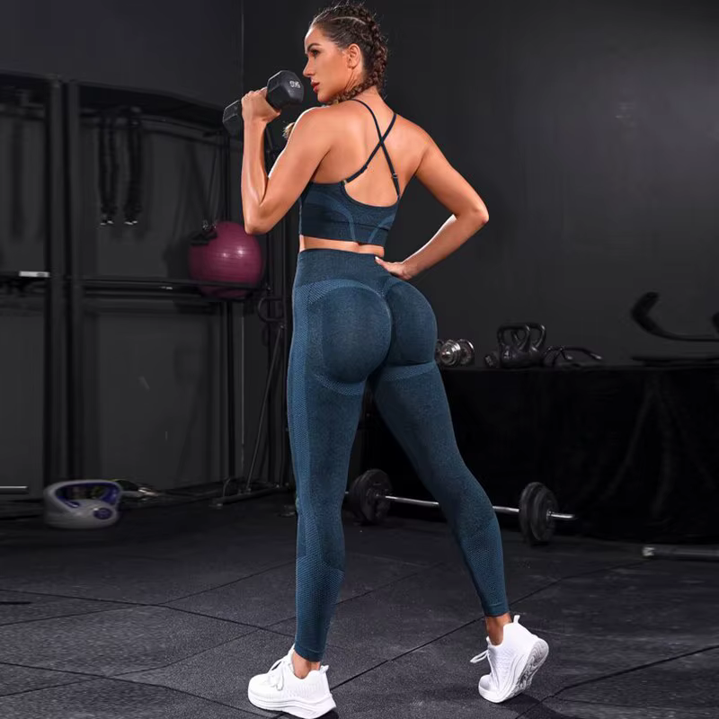 Ensemble de yoga sans couture pour femme, survêtement 2 pièces, vêtements de sport d'entraînement, l