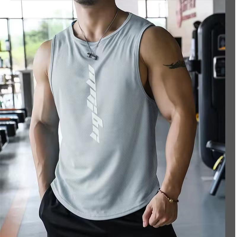 2025 nouveaux débardeurs de sport de Fitness hommes gymnases entraînement sans manches chemise mâle