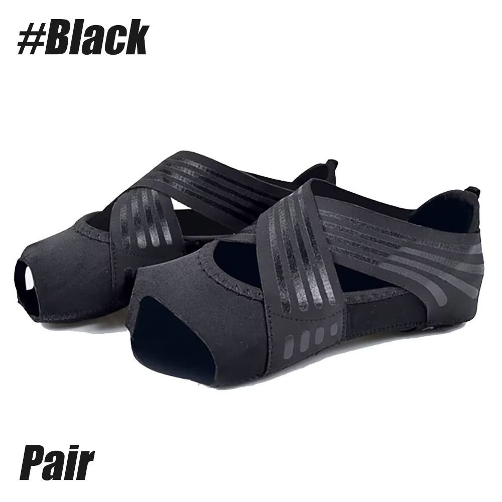 1 paire de chaussures de yoga antidérapantes professionnelles, plates, souples, à semelle antidérapa