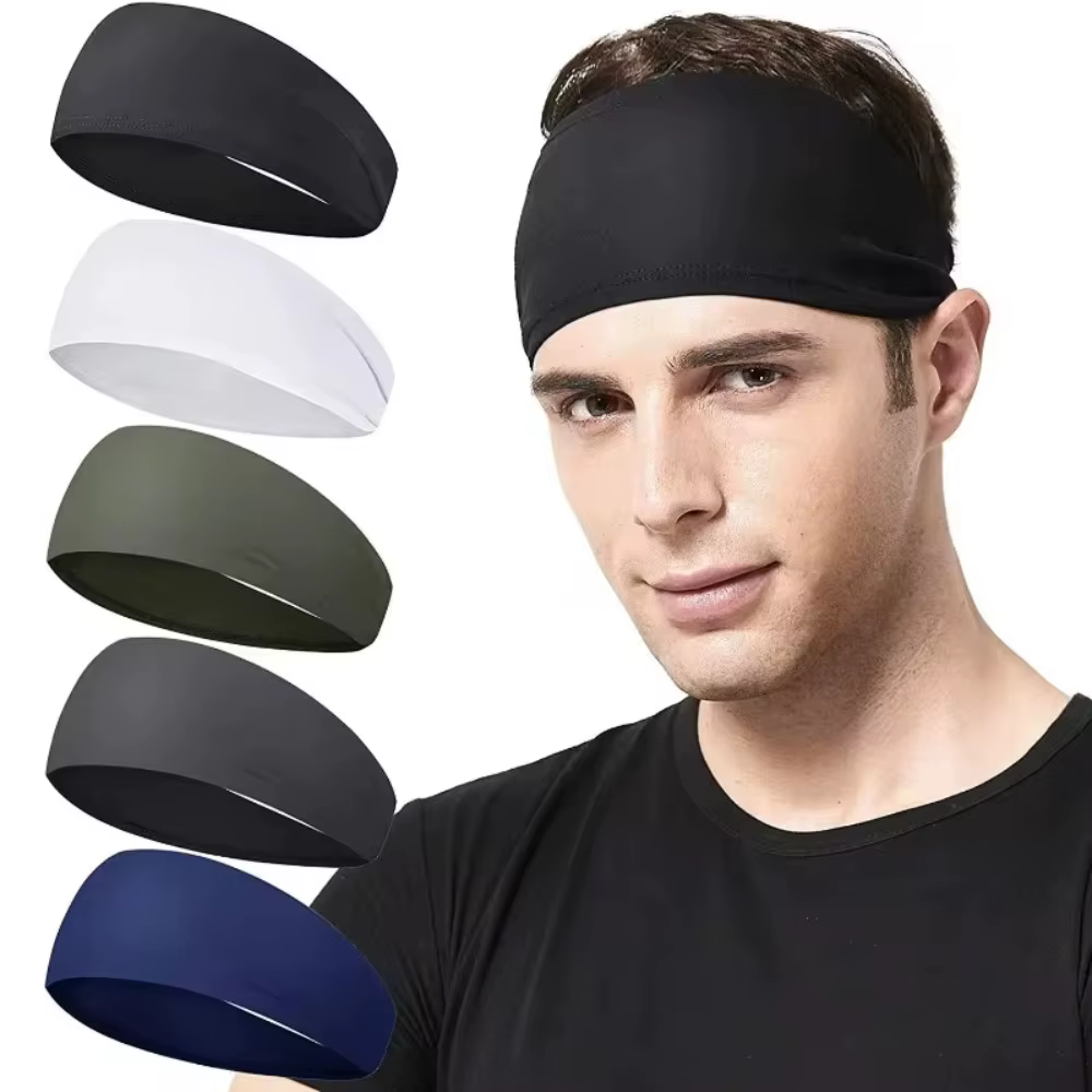 Bandeaux de sport couleur unie élastique antidérapant séchage rapide entraînement Fitness Yoga unise