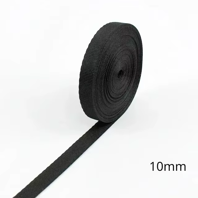 Sangle en Nylon noir 5M 10-100mm, sangle pour sac à dos, collier pour animaux de compagnie, ceinture