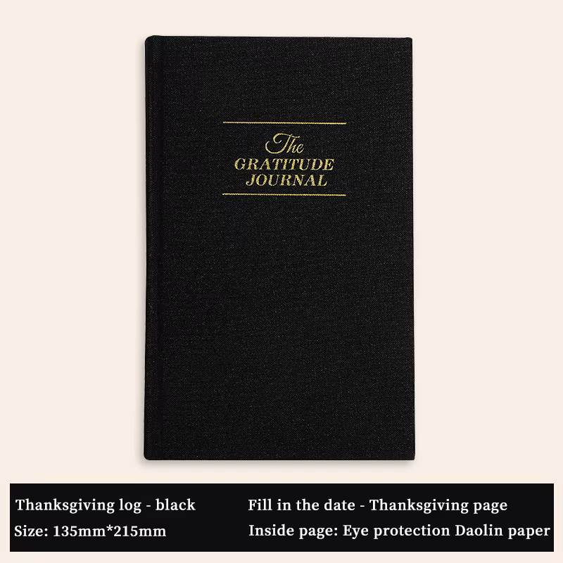 Carnet de gratitude premium – Lin de luxe, entrées guidées, un cadeau attentionné pour soins personn