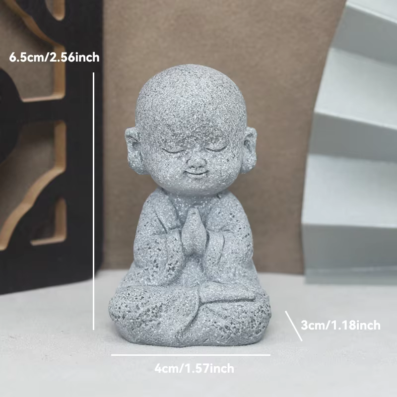Statue de bouddha en pierre, petits moines bouddhistes, Figurines de bouddhisme tibétain, ornement d