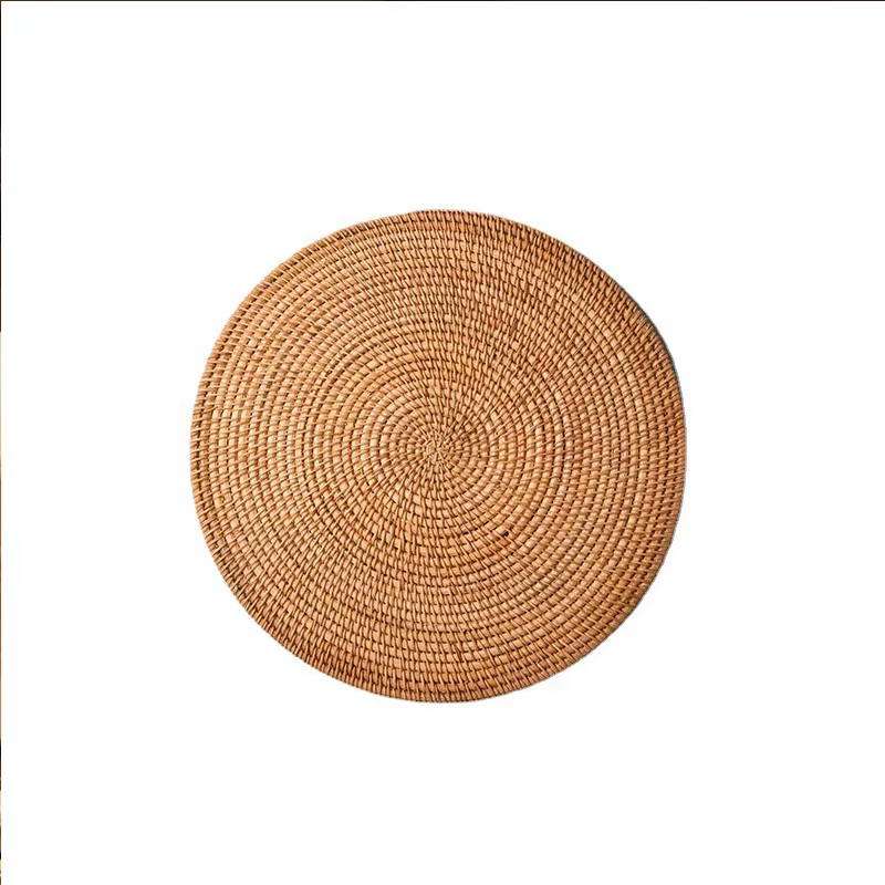 Tapis de Table en rotin fait à la main, napperon créatif pour Table à manger, bol, assiette, tapis i