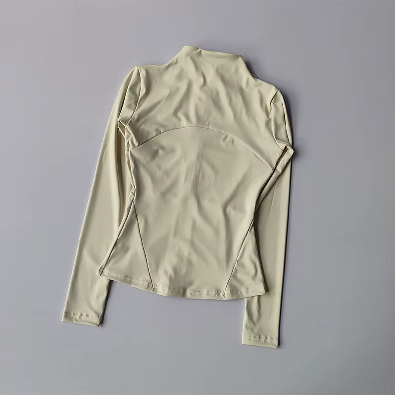 Veste de sport pour femmes, fermeture éclair, Fitness, Yoga, chemise d'entraînement, manteaux de cou