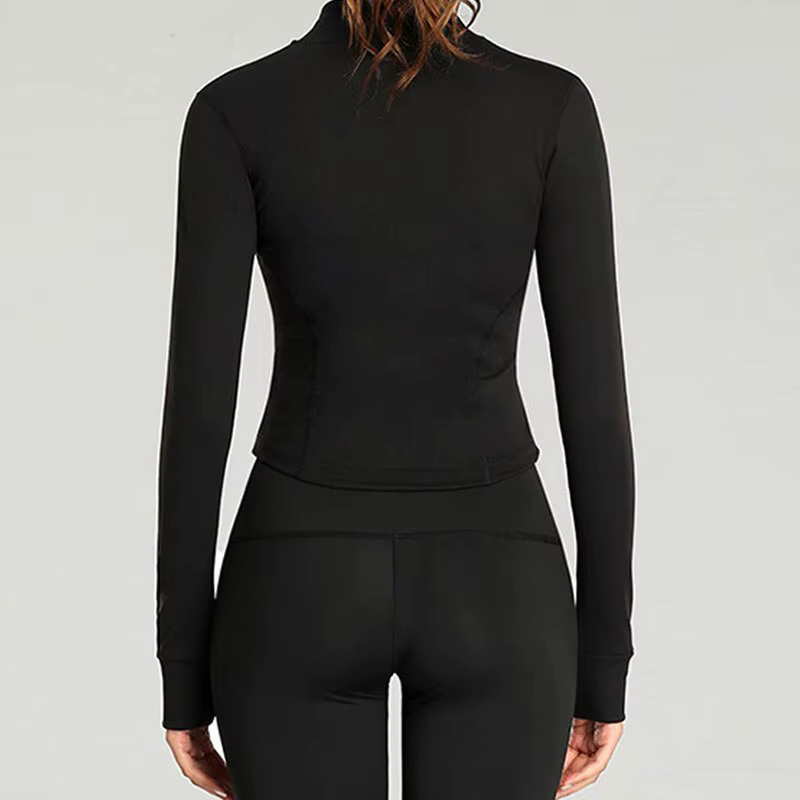 Veste de survêtement coupe cintrée pour femme, manteau de fitness à manches longues, veste de yoga a
