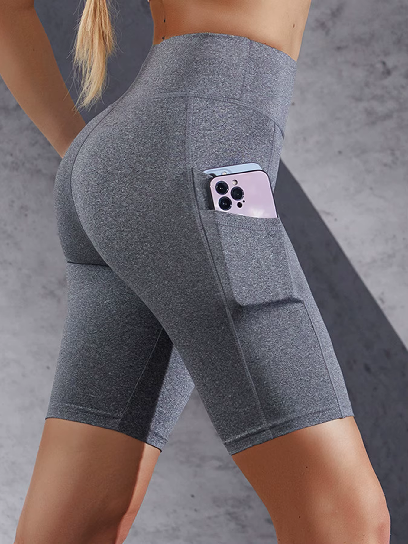 Short de yoga skinny avec poches latérales pour femme, haut de sport, jogging, course à pied, fitnes