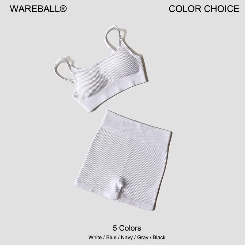 WAREBALL ensemble de Yoga sans couture femme haut court soutien-gorge Leggings 2 pièces tenue femme 