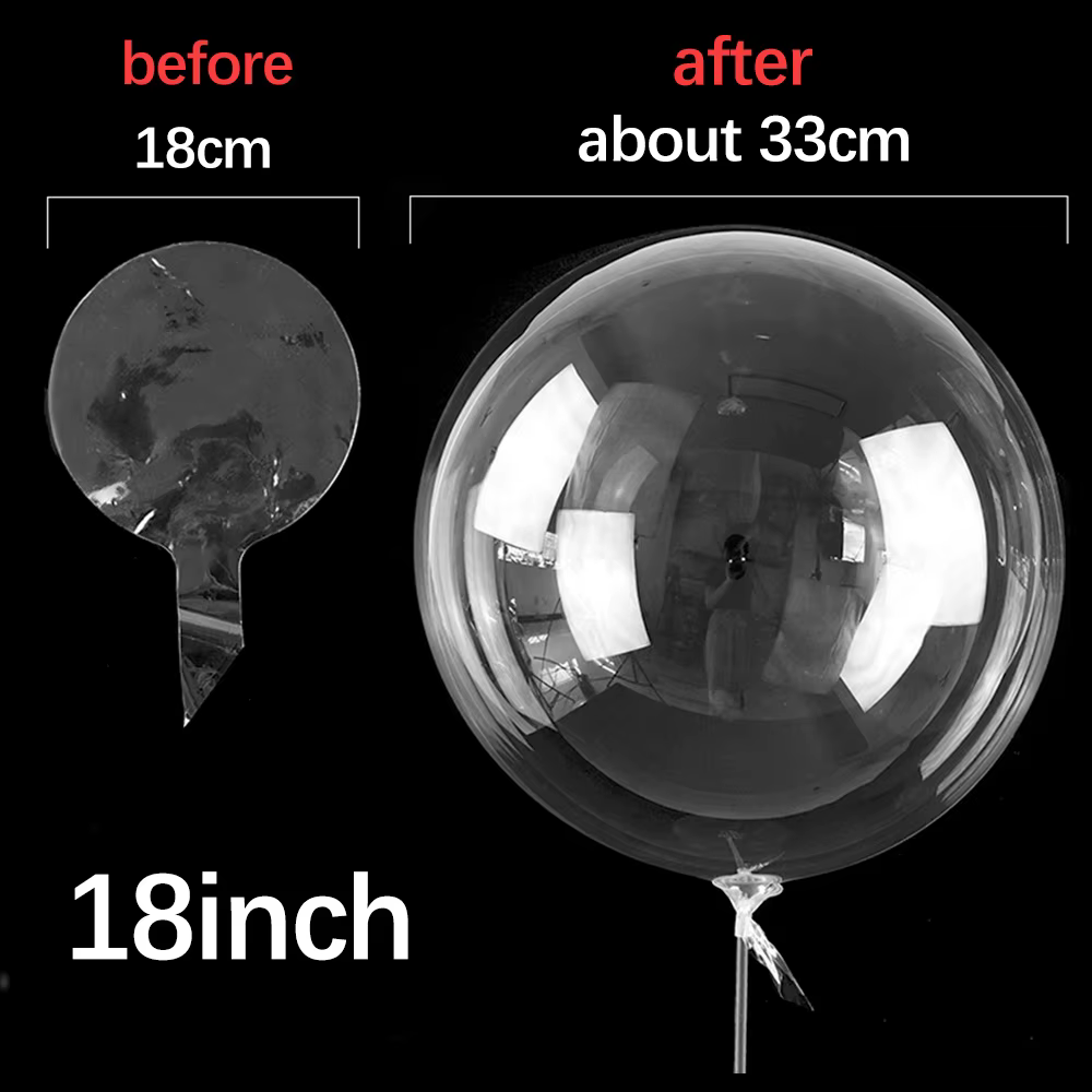 Ballons Bobo transparents 18/20/24/36 pouces, ballon à bulles Transparent rempli pour décoration de 