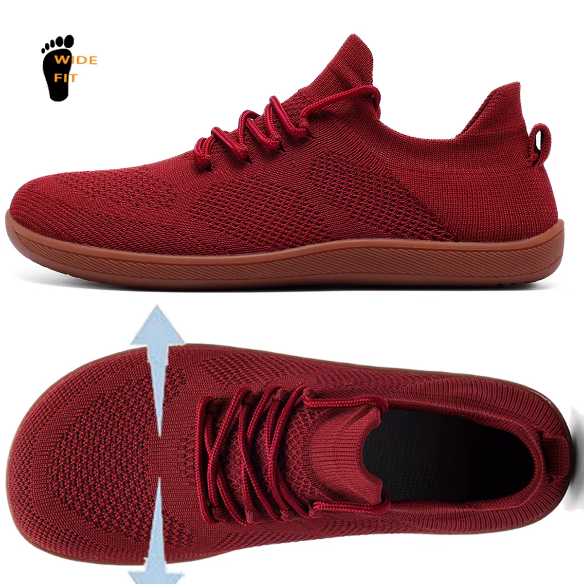 Chaussures pieds nus minimalistes unisexes, baskets légères et respirantes à bout large pour la marc
