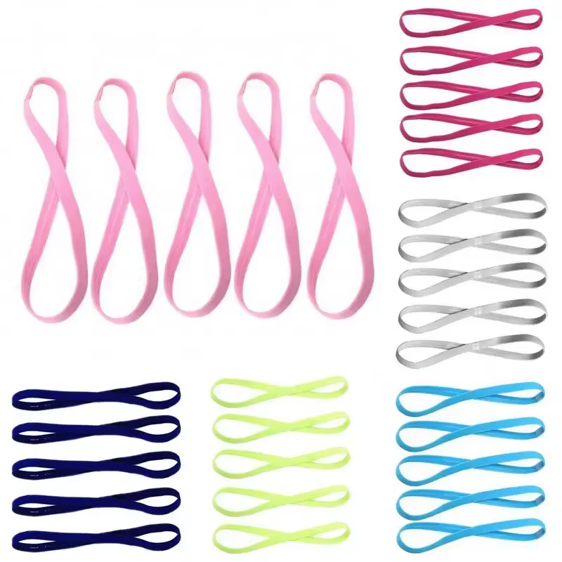 5/10 pièces couleur bonbon femmes hommes Yoga bandes de cheveux Sport bandeau filles Sport anti-déra