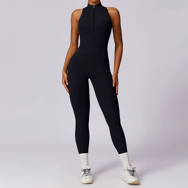 Salopette de sport dos en V pour femmes, ensembles de Yoga, combinaison de Fitness une pièce, manche