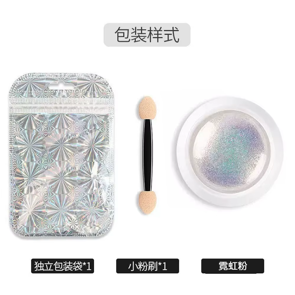 Poudre à ongles effet perle, 1 pot, miroir aurore chromé, sirène, poudre d'art pour ongles, arc-en-c