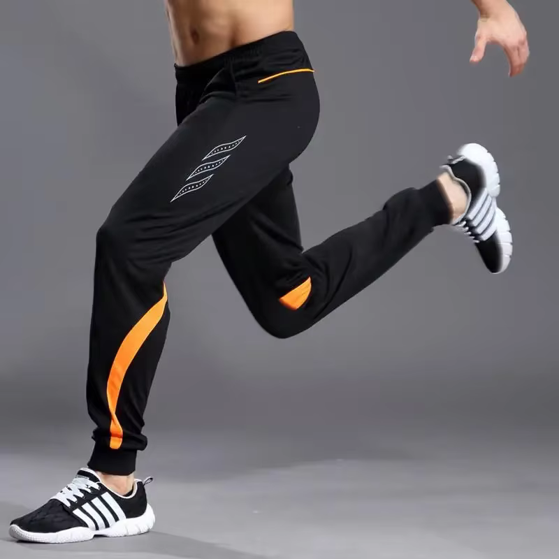 Pantalon de sport pour homme avec poches zippées, vêtement de course, d'entraînement, de football, d