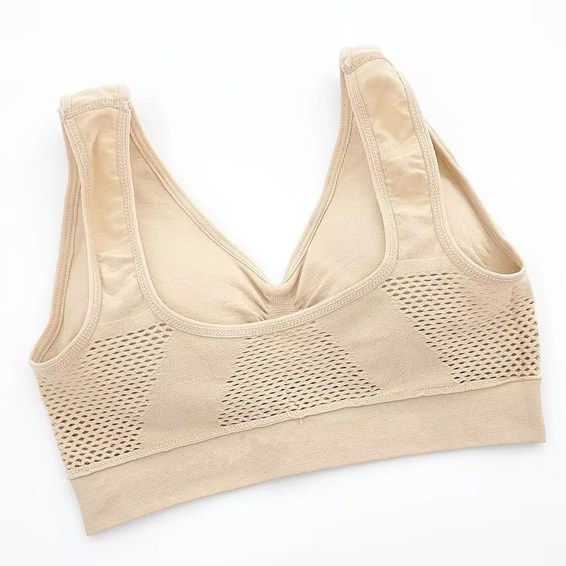 Soutien-gorge de sport respirant pour femmes, absorbant la sueur, coussinet antichoc, haut de sport,