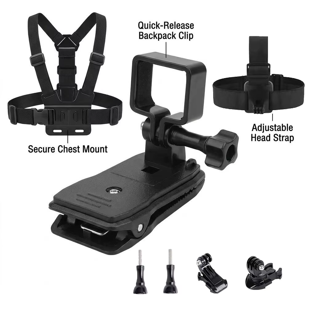 Kit d'accessoires pour DJI Osmo Pocket 4 3 : support de poitrine, sangle de tête, support de sac à d