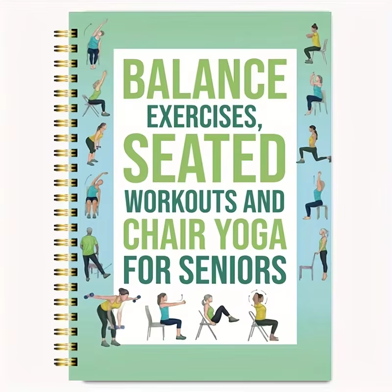 Livre d'exercices de yoga en position assise de 50 pages pour les seniors et les adultes - Guide des