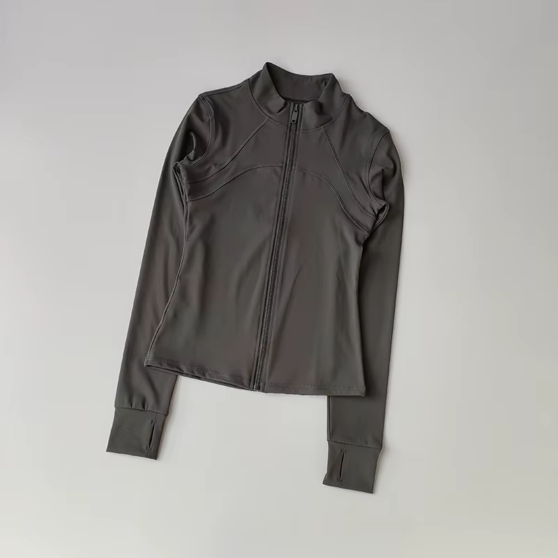 Costume de Yoga pour femmes, haut de gamme, col montant, manches longues, veste de sport, course à p