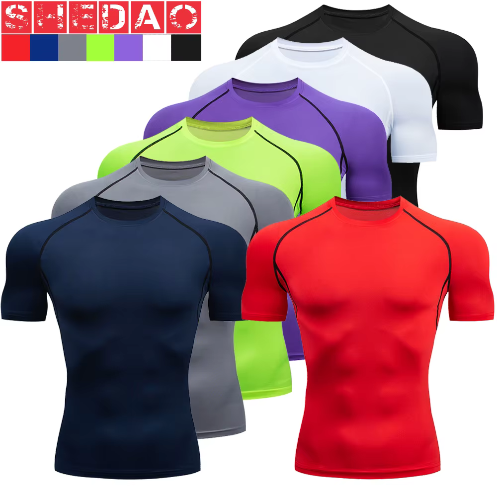 2 pièces hommes vêtements de Compression costume GYM serré sport Yoga ensembles entraînement Jogging