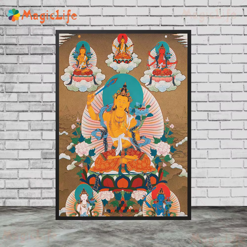 Affiches de méditation sans cadre, art mural, peinture sur toile, religion, bouddhisme, nordique, as