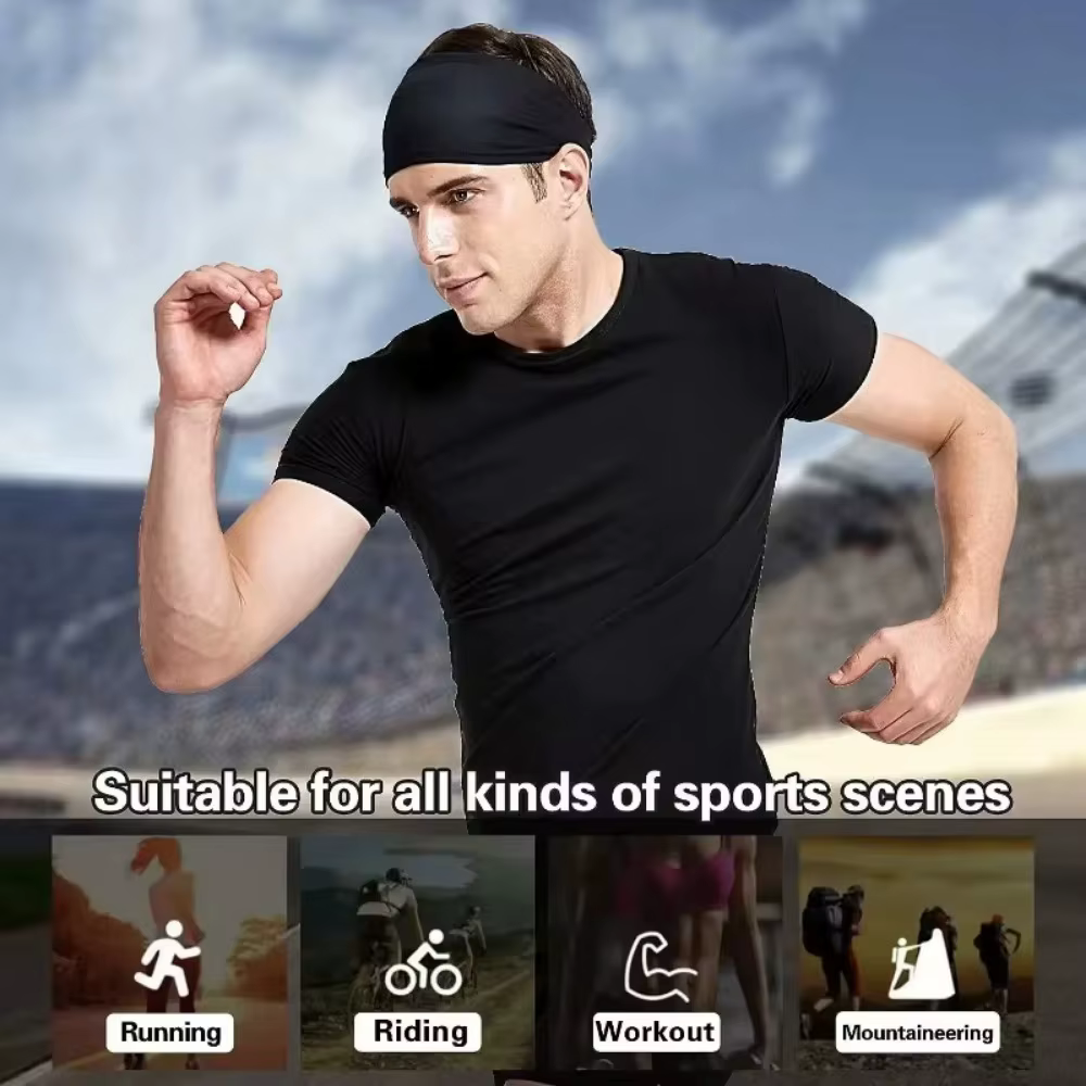 Bandeaux de sport couleur unie élastique antidérapant séchage rapide entraînement Fitness Yoga unise