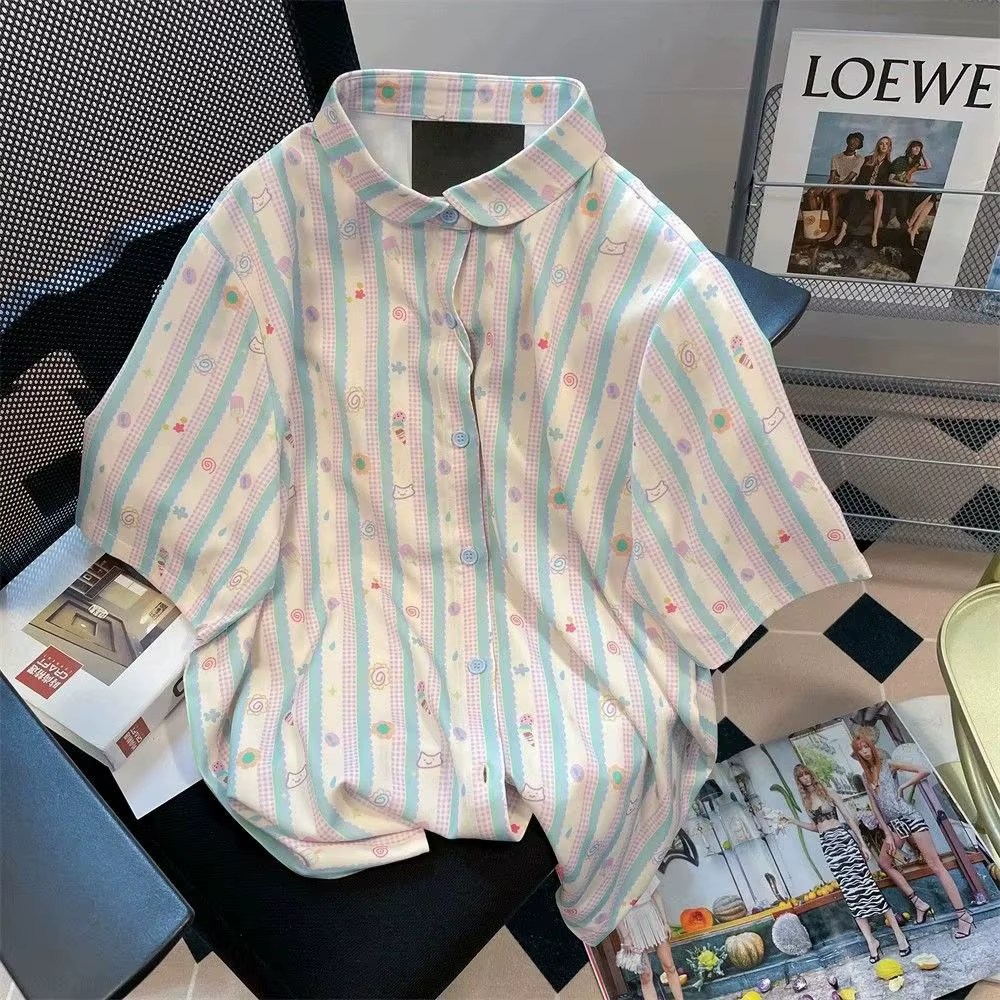 Chemise en mousseline de soie pour femmes, vêtements japonais, chemise respirante, chemisier élégant