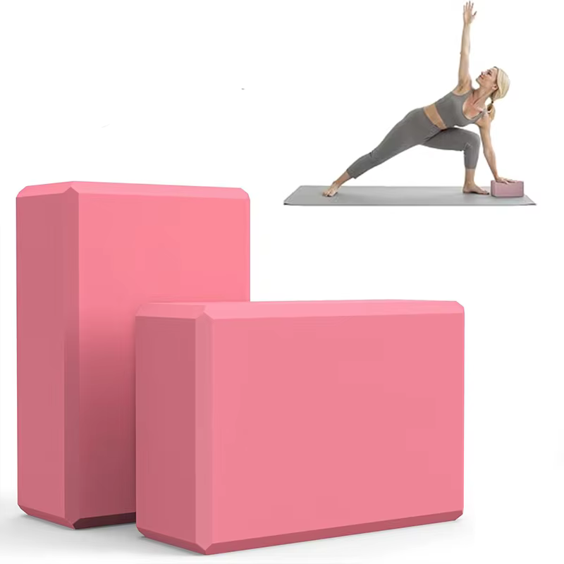 Blocs de yoga, lot de 2, en mousse EVA de haute densité, avec surface douce antidérapante et bords i