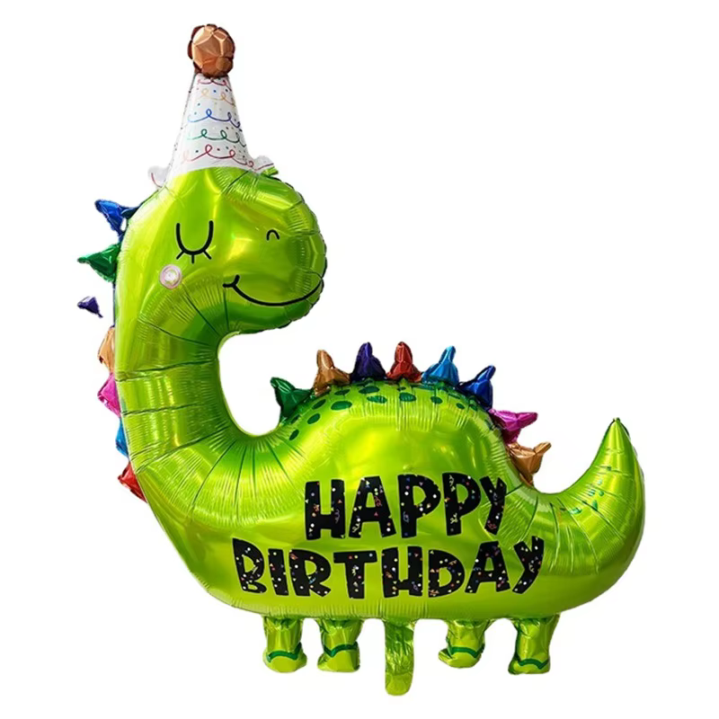 Ballon de décoration d'anniversaire dinosaure, ballon en aluminium 3D dinosaure debout, ensemble de