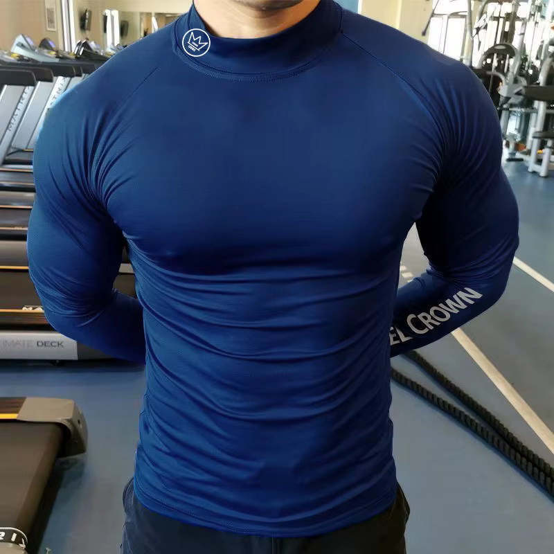 Nouveau T-shirt de course hommes à manches longues chemise de Compression haut d'entraînement de gym