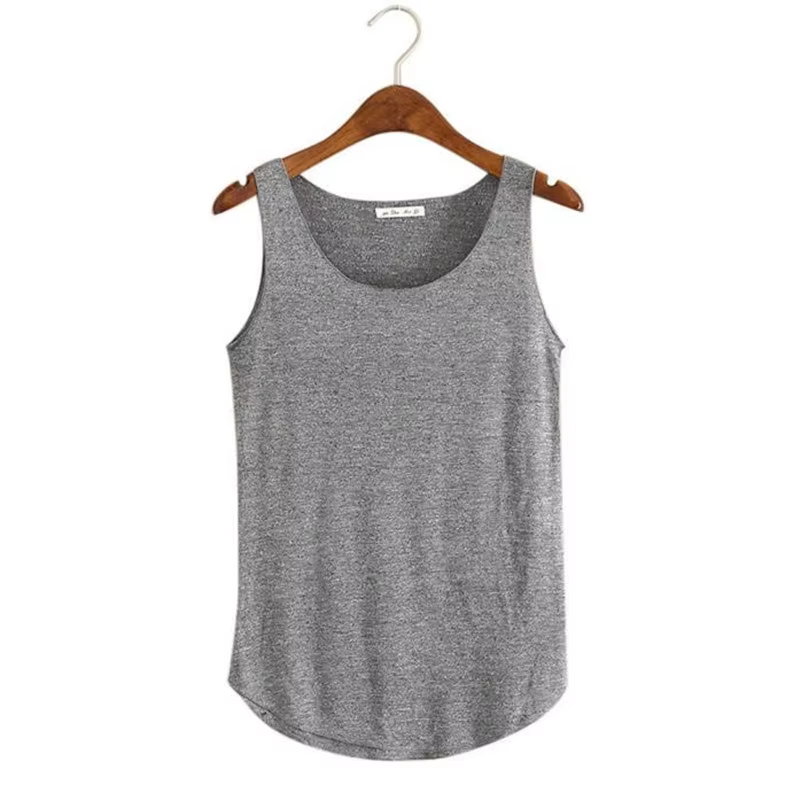 T-shirt de sport en coton et bambou mélangé pour femme, vêtement solide et décontracté, col en U, po