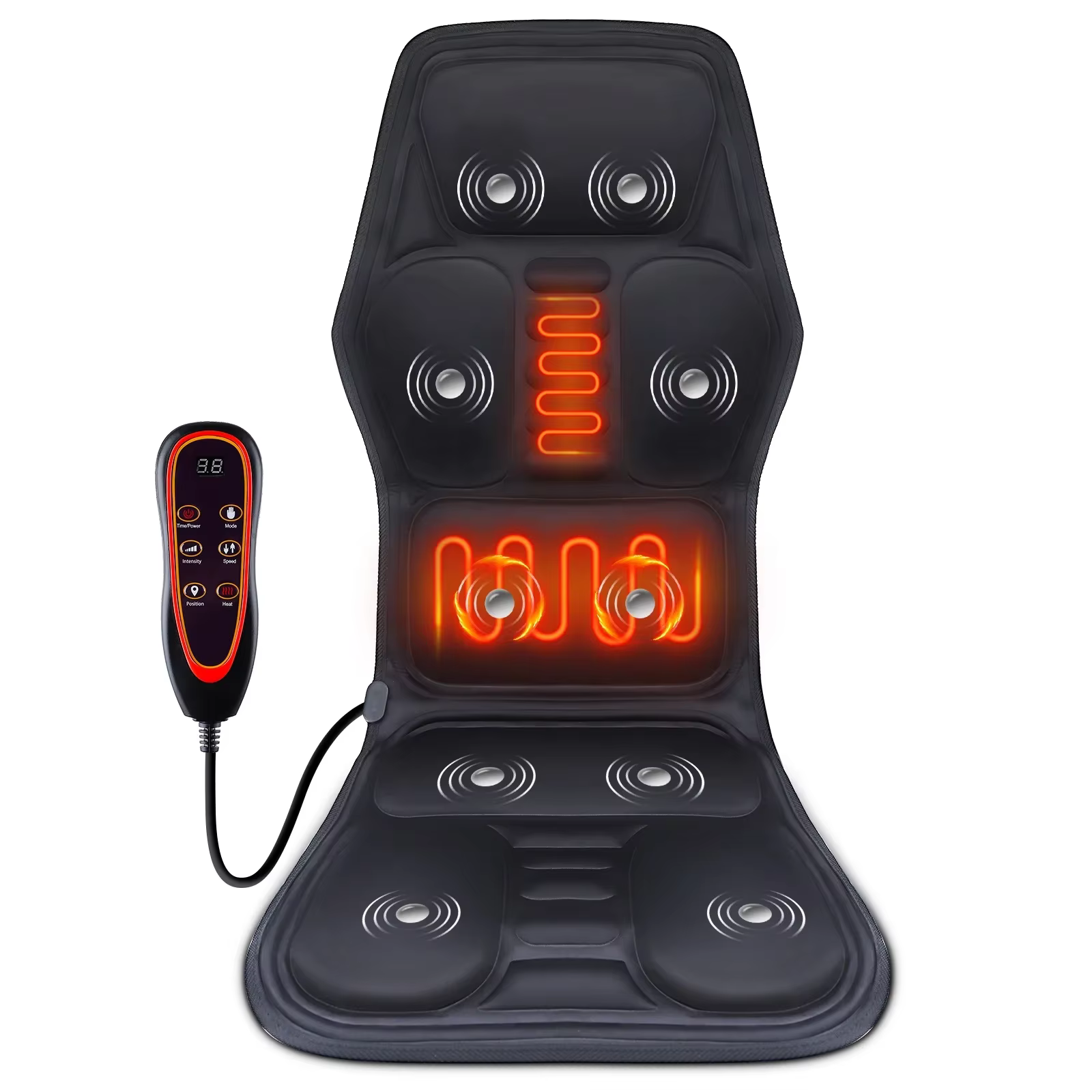 Masseur de dos électrique infrarouge, chaise de Massage complète du corps, coussin chauffant, vibrat