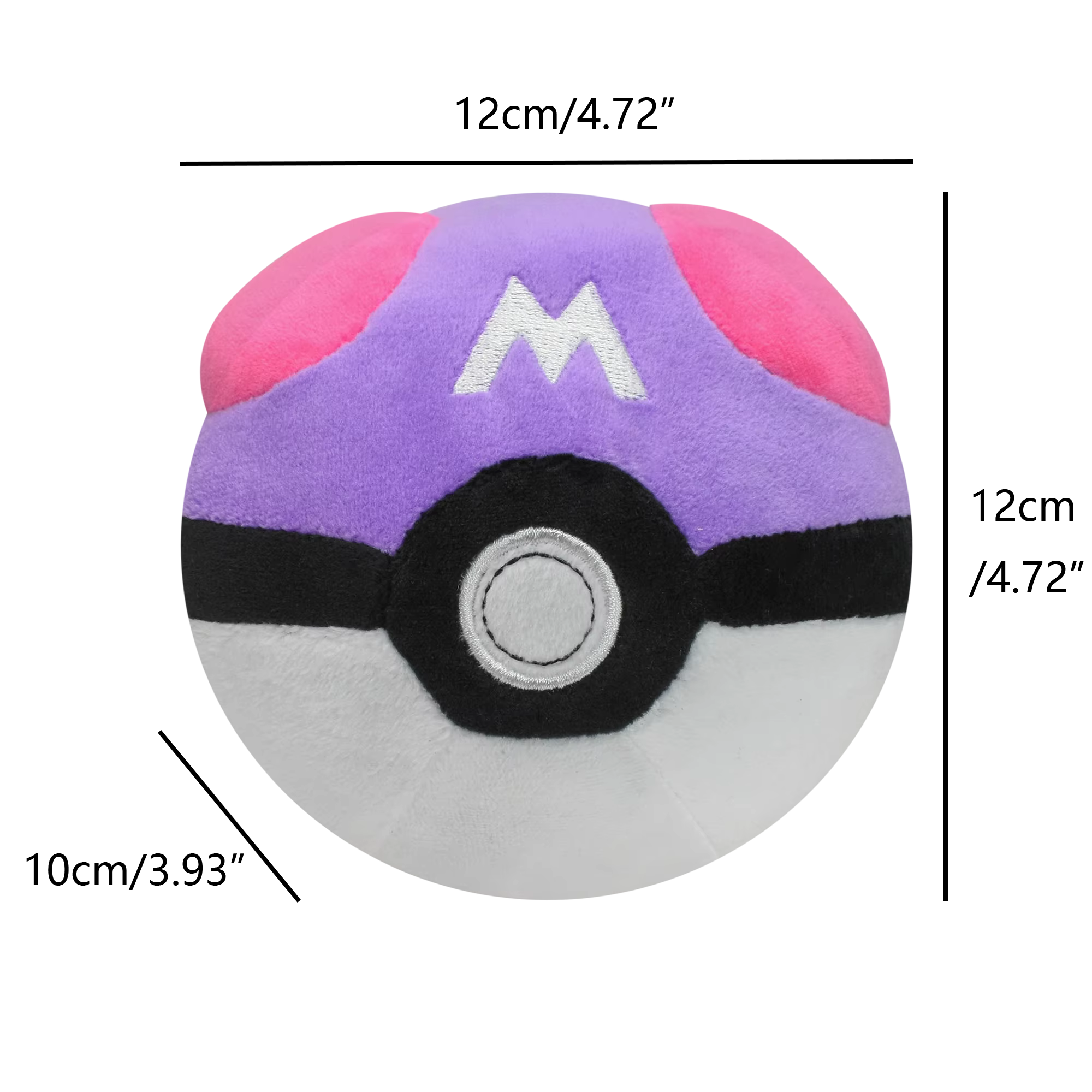 Peluche Pokémon : Master Ball, Great Ball, Ultra Ball, Poké Ball – Jouet en peluche doux, breloque d