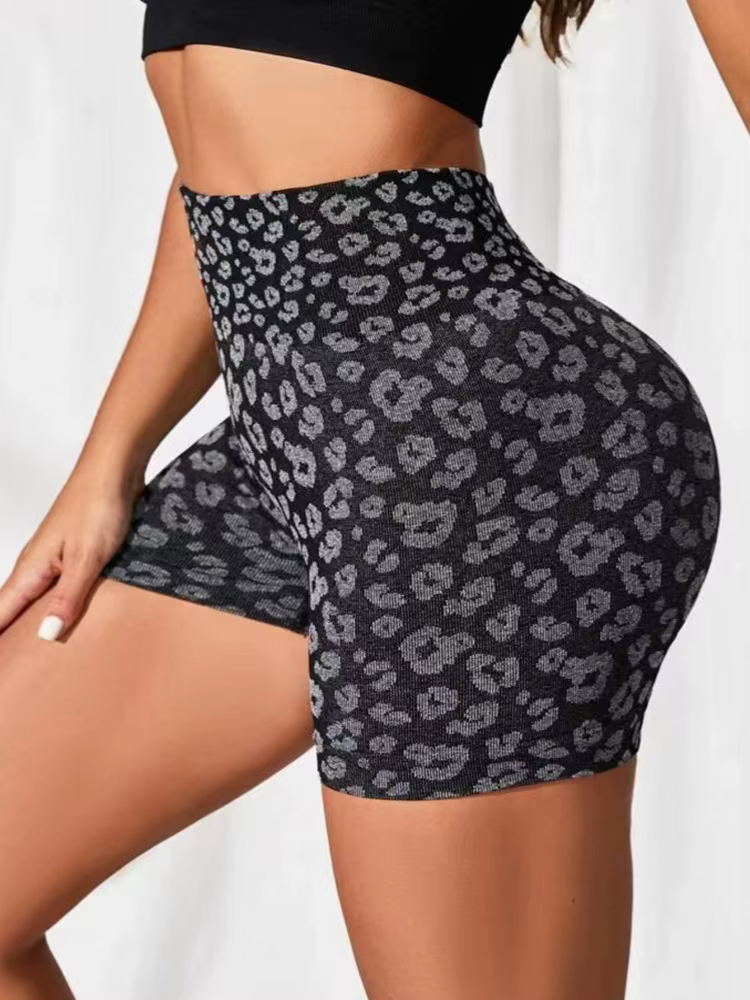 Taille haute pêche hanche séchage rapide serré portant des pantalons de yoga léopard européens et am