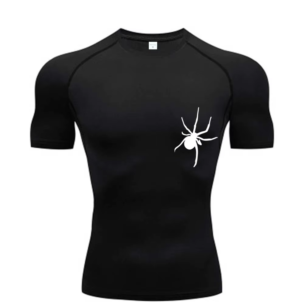 T-Shirt d'été à manches courtes pour hommes, chemise de course, vêtements de sport à Compression, ha