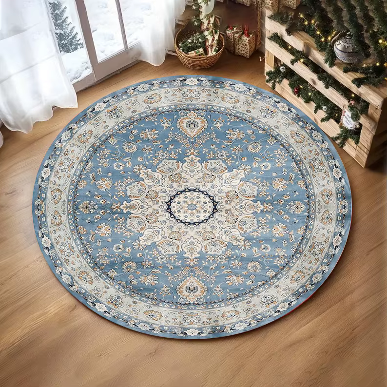 Tapis rond imprimé persan tendance, pour salon, canapé, décoration de maison, chambre à coucher, dou