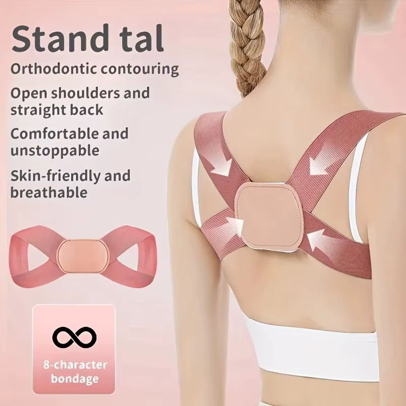 Ceinture Correctrice de Posture Invisible pour Adultes, Femmes et Étudiants – Soutien Dorsal Réglabl
