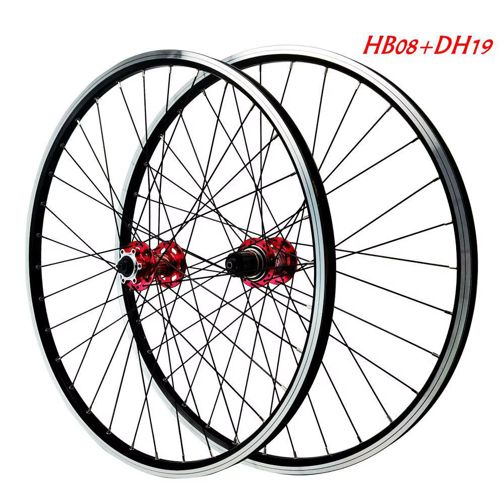 Jeu de roues de VTT 26/27,5/29 pouces, jantes en alliage d'aluminium à double paroi avec rayons à em
