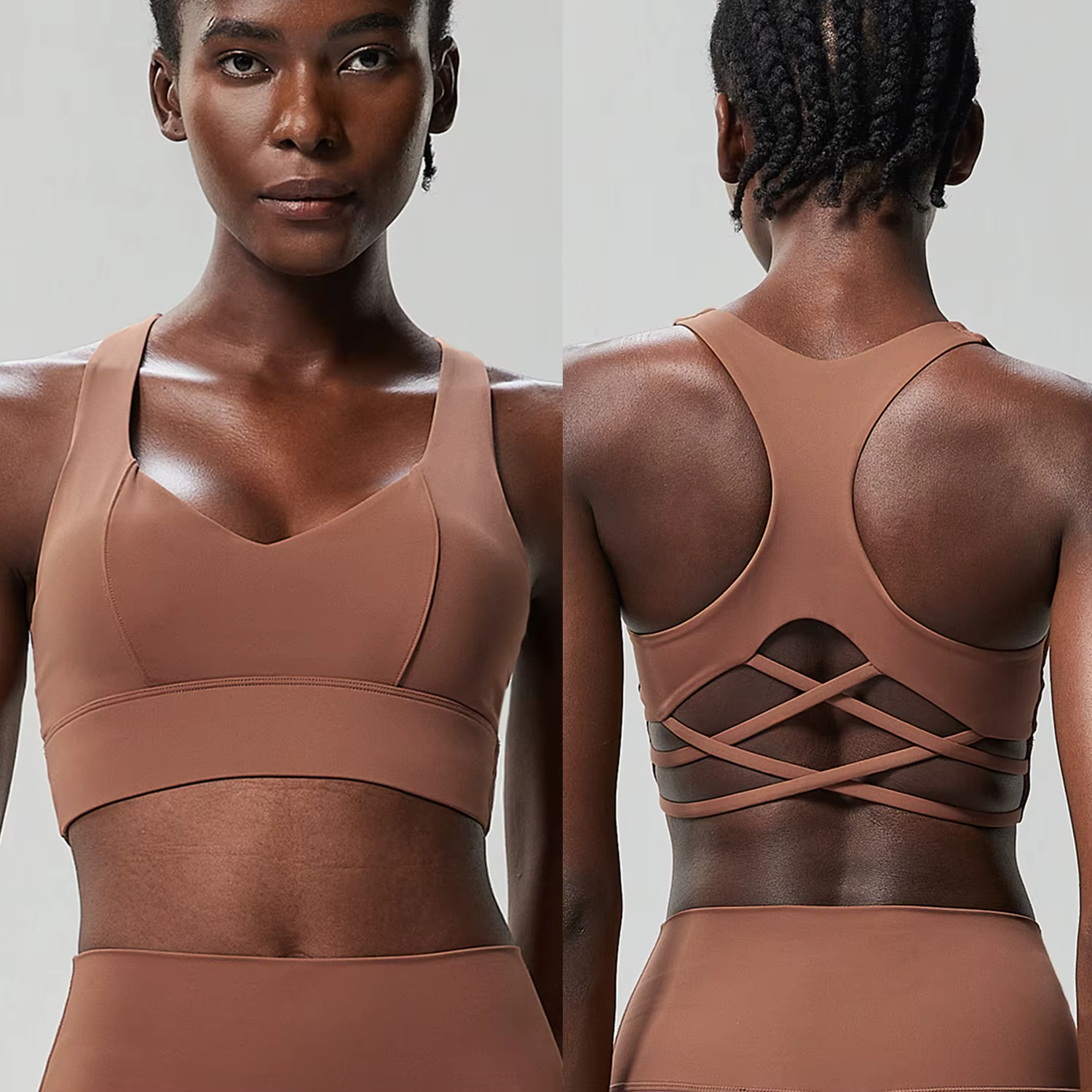 Soutien-gorge de sport pour femme, extensible, doux, froncé, push-up, haute performance, respirant,