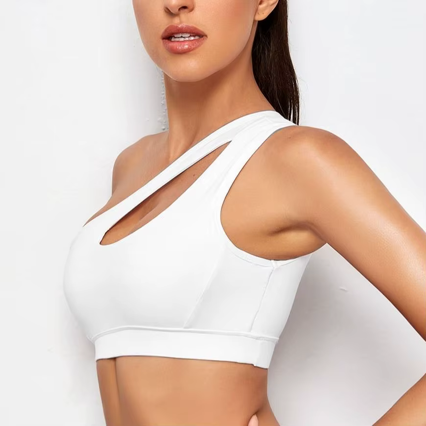 Soutien-gorge de sport pour femmes, Push Up, Fitness, asymétrique, épaule dénudée, antichoc, Yoga, n