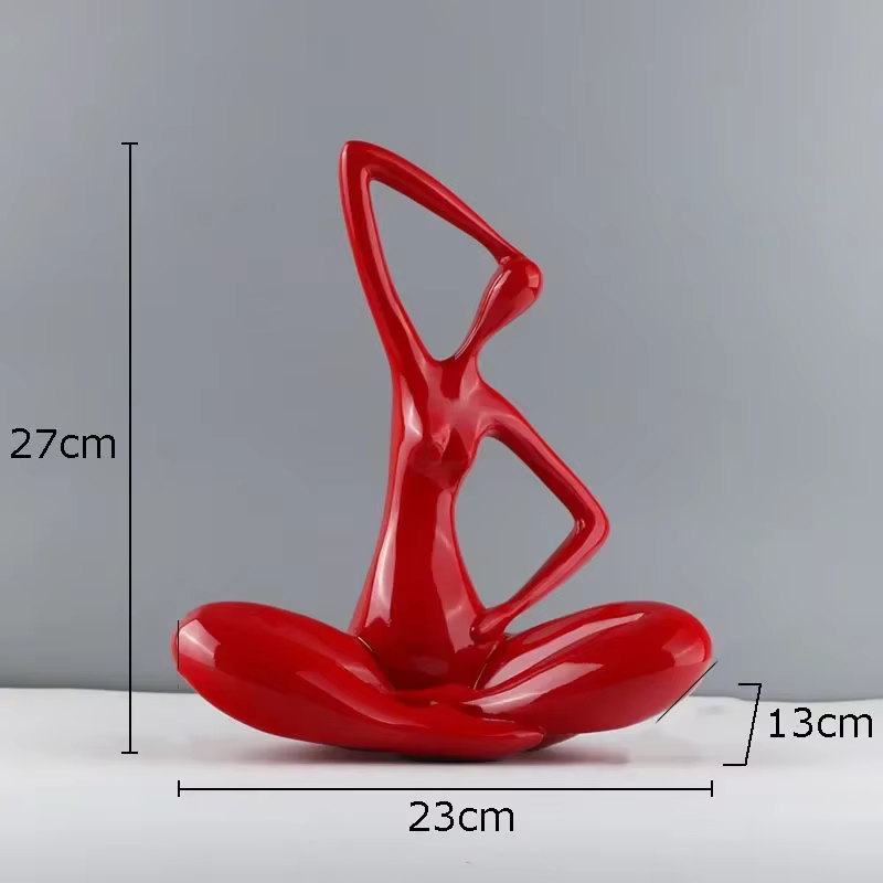 Statue de figurines de yoga abstraites, ornements d'art, décoration de bureau minimaliste, sculpture