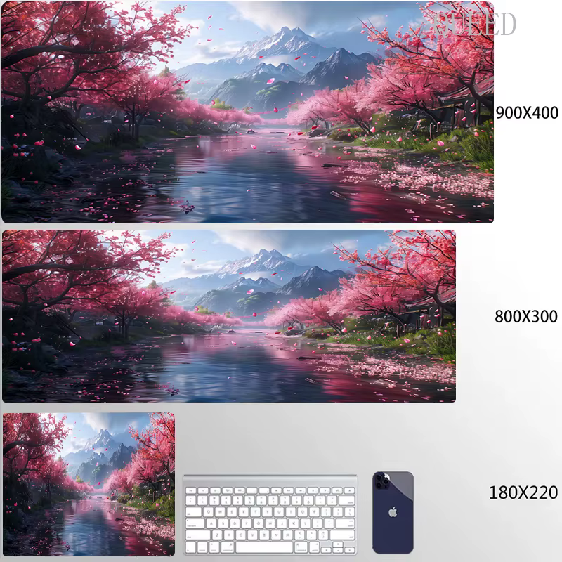 Tapis de souris paysage de montagne, 900x400, grand tapis de souris, tapis de clavier d'ordinateur,