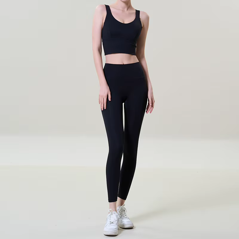 Ensemble de Yoga 2 pièces pour femmes, sport, Fitness, taille haute, pantalon rehausseur de hanches,