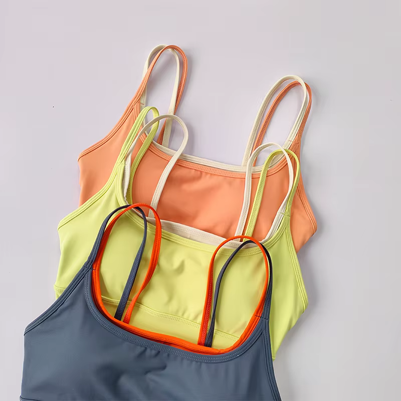 Soutien-gorge de sport pour femmes, absorbant les chocs, Double sangle de poitrine, gilet de Yoga, s