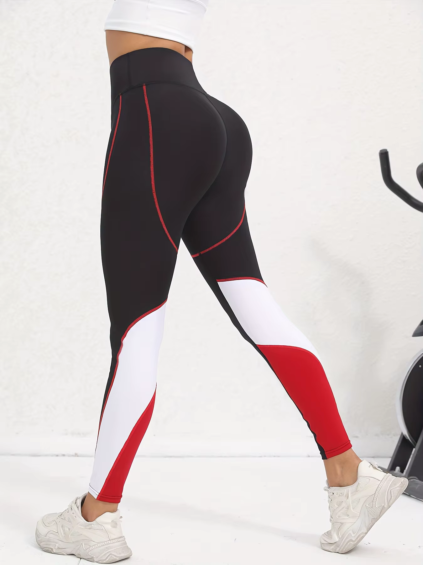Pantalon de Yoga taille haute en maille colorée avec poches, Leggings d'entraînement pour femmes, co