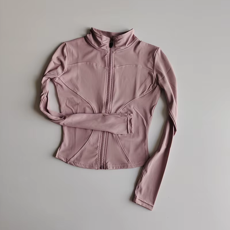 Veste de sport à manches longues pour femme, vêtements de yoga minces, cardigan zippé à séchage rapi