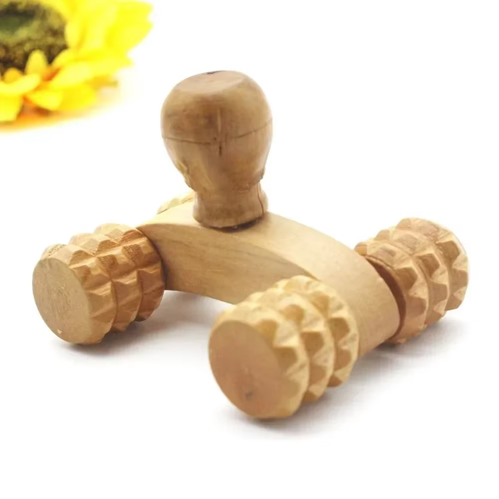 Outil de Massage des mains relaxant, rouleau complet pour voiture en bois à quatre roues, pour la th